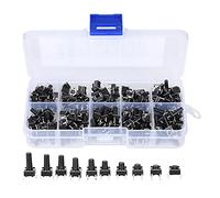 200 Pièces Interrupteur à Bouton Poussoir Tactile, Kit D'assortiment de Bouton de Commutation Tactile Micro 6X6Mm(2009Cs)