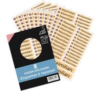 200 pièces (jaunes) étiquettes thermocollantes personnalisées/pour vêtements/étiquettes de linge 3 tailles dans un set de feuilles/jusqu'à 90 degrés/pour la maternelle, la garderie et l'école