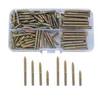 200 Pièces M4 Vis à Filetage, Goujon Vis à Extrémité, Boulons à Tête Double, Patte à Vis Autotaraudeuses pour Fixation de Meubles, Joints en Bois