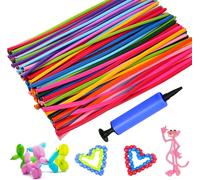 200 Pièces Magiques Ballons En Latex, Ballon Sculpture Avec Grande Pompe, Sculture De Ballon, Ballon De Baudruche À Modeler Multicolores Pour Anniversaire Des Enfants, Mariage Et Fête