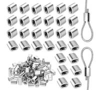 200 Pièces Manchon en Aluminium M3 Clip à Sertir en Aluminium Ovale Manchon de Boucle Manchons de Câble en Aluminium Ferrules à Virole pour Câble Métallique et Câble de 3mm de Diamètre