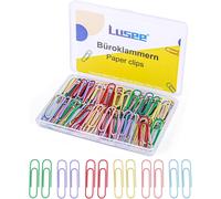 200 Pieces Multi-Coloured Paper Clips,28 Mm Coloured Metal Paper Clips (6 Different Colours)