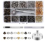 200 pièces oeillets pour baches,Oeillet de rondelle Kit,5mm Metal Ensembles Oeillets couture pour rideaux,pince à oeillets pour bâche,pince a oeillet pour bache,pour Bâche en Tissu Bricolage Craft
