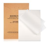 200 Pièces Papier Sulfurisé 13 x 9 Inch Antiadhésif Imperméable à L'eau et à L'huile Blanc Papier Alimentaire pour la Cuisine, le Grill, la Vapeur et la Friteuse, pour Sandwich Frites Hamburger Gâteau
