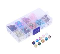 200 Pièces Perles en Pierre Naturelle Couleurs, 8mm | Surface Lisse, Faciles à Enfiler, pour Bracelet, Charms de Téléphone, Anneaux, Atelier Scolaire