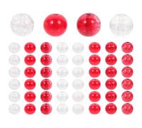 200 Pièces Perles en Vrac pour Bijoux, Verre Rond Rouge 8mm
