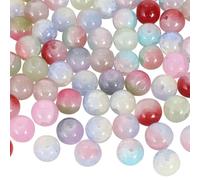 200 Pièces Perles pour Bracelet, Perles Colorées Perles Rondes en Verre Mélangées, 8 mm Perles en Verre Rond Perle Cristal avec Trou, Colorées Perles en Vrac, pour DIY Fabrication de Bijoux Collier