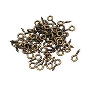 200 pièces Petits minuscules Mini épingles à œil Crochets Oeillets vis filetés en Acier Inoxydable fermoirs Crochet Bijoux résultats for Faire du Bricolage (Color : Bronze, Size : 5.5x12 mm)
