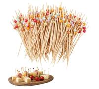 200 Pièces Pics Brochettes 12 cm, Pique Aperitif Bâtons Cocktail, Pic Apero | Piques à Cocktail Avec Perles en Acrylique, Coloré Brochette de Fruits, Pic Aperitif pour Sandwichs, Collations, Fêtes