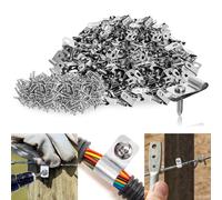 200 Pièces Pince de Fixation Acier pour Clôture Agricoles, Clips pour Clôture Agricoles en Acier Inoxydable avec Vis pour Fil Soudé Sur Clôture en Bois, Métal ou Vinyle