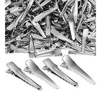 200 Pièces Pinces à Cheveux Crocodile en Métal Argenté Épingles à Cheveux Crocodile Pinces à Cheveux Bec de Canard Pinces à Cheveux de Dents Arc pour Soins Cheveux, 1,2 Pouces