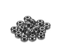 200 pièces plusieurs Styles perles d'espacement perle de roue perles plates rondes en vrac pour bijoux à bricoler soi-même faisant des accessoires-pistolet noir 6mm