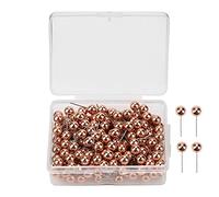 200 Pièces Punaises à tête Ronde en Plastique Clous des Repérage Marquage Goupilles punaiser Tableau en liège Panneau de liège Tableau d'affichage Marquage De Tissu(Or Rose)