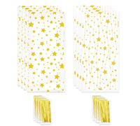 200 Pièces Sachet Bonbon Transparent, Sachets Transparents Pour Biscuits Il Existe 2 Styles En Forme D'étoile, Pour Les Biscuits, Les Cadeaux De Mariage, Les Emballages De Biscuits(12.5 * 27cm)
