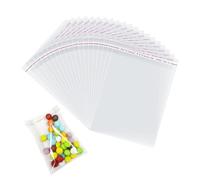 200 Pièces Sachet Plastique Transparent Auto-adhésif, Sachet Bonbon Cellophane Alimentaire pour Biscuits, Petit Sac Emballage Cadeau pour Anniversaire, Mariage, Baptême et Bijoux (7 x 10CM)