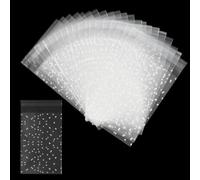 200 Pièces Sacs à Biscuits Autocollants, Sacs à Bonbons en Plastique, sachet bonbon transparent, Sachet de Cellophane pour Boulangerie, Biscuit, Bonbons, Biscuit, Bijoux, Savons (10 * 15+3)