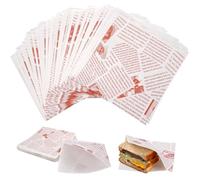 200 Pièces Sacs à Hamburgers en Papier, 15 x 15 cm Papier Fromage, Sachet Sandwich Papiers, Sac en Papiers Triangulaire pour Emballage Alimentaire, pour Sandwich Burger