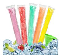 200 Pièces Sacs Popsicle 28 x 5,5cm Moule Sacs Popsicle Sachets à Glaçons DIY, Sacs de Sucettes Glacées sans BPA Sacs de Sucettes Glacées avec Un Entonnoir pour Yaourt Bonbons Crème Glacée