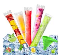 200 Pièces Sacs Popsicle,Sac a Sucette Glacée Jetable,Pochettes Popsicle Moule,Sacs de Sucettes Glacées avec 1 Entonnoir,pour Yaourt, Bonbons glacés, Glaces Party Favors