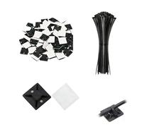 200 Pièces Serre Cable Plastique, 20 mm X 20 mm Plastique Embases Adhesive Pour Attache Management Serre-Câbles Auto Adhésif Auto-Adhésifs Supports De Base Nylon Réutilisabl Pour Maison Et Le Bureau