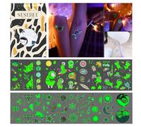 200 Pièces Tatouages Lumineux Pour Enfants,Autocollants De Tatouage Temporaires Lumineux Sur Le Thème De l'Espace Et De l'Éclairage,Pour Cadeaux De Fête d'Enfants,Jouets,Fournitures De Jeux De Fête