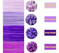 200 pièces Tiges de chenille de couleur mauve macaron, kit DIY pour projets artistiques de Noël. Matériel de torsion, fournitures de décoration artisanale, créatif pour la fabrication de cadeaux 30 cm