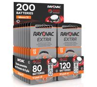 200 Piles pour appareils auditifs Rayovac Extra Taile 13 Orange PR48 Udivita - 10 blisters de 8 et 20 blisters de 6 Piles