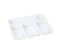 200 Plateaux Repas 5 Compartiments Blancs 290 x 224 x H. 30 mm en PS Pratiques et Résistants pour Usage Alimentaire - D-Work