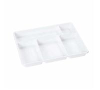 200 Plateaux Repas 5 Compartiments Blancs 290 x 224 x H. 30 mm en PS Pratiques et Résistants pour Usage Alimentaire - D-Work