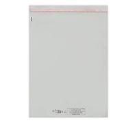 200 Sachet emballage plastique transparent à fermeture adhésive repositionnable haute brillance 350 x 450 mm + rabat 40 pochette emballage sachet conditionnement avec texte légal sécurité fr gb es