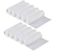 200 Sacs Poubelle Grande Capacité 130L - Lien de Fermeture, Ultra Résistant, Anti-Fuites, Transparents - 10 Rouleaux de 20 sacs