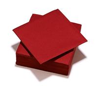 200 Serviettes Bordeaux en papier Airlaid FSC® 40x40cm - Lot de 8 Paquets de 25 Serviettes Format 40 x 40 cm
