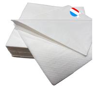 200 serviettes de table en papier blanches 33 x 33 cm, 2 plis absorbants | Fabriquées en France, douces, absorbantes et résistantes, idéales pour anniversaire, mariage, pique-nique ou repas de famille