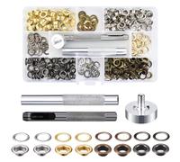 200 Set Kit de Grommets Eyeletspour le cuir 6mm avec 3PCS Pince a Oeillet Kit de Grommets Eyelets Outils Oeillet de rondelle Kit pour DIY Couture Chaussures Ceintures Sacs à Dos Vêtements Tentes
