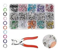 200 Sets Metal Snap Buttons Kit with Fastener Pliers Press Tool - 800 PCS 9.5mm Colorful Fasteners, for DIY Crafts, Clothing, Hats, Sewing & Fabric Projects (Colorful 1)
