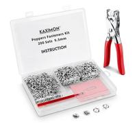 200 Sets Pressions Couture Métal, Boutons Pression 9,5 mm avec Pince