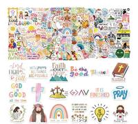 200 Stück Inspirierende Christliche Aufkleber - Versets Bibliques & Autocollants Jésus pour Bouteilles, Ordinateurs Portables, Journaux - Décorations Imperméables pour École du Dimanche, Enfants &