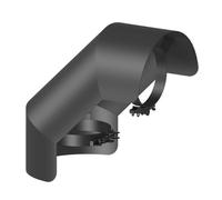 Ø 200 Tuyau de poêle Protection de rayonnement Coude 90 degres debout Noir