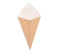 200 unité - Cornets Frites 'Thepack' 100 G 220 G/M2 12,8X21,7 Cm Naturel Carton Ondulé Nano-Micro