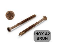200 vis terrasse inox A2 brunie tête réduite décorative Torx TX25 autoforeuse - Dimensions: 5 x 80 mm
