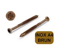 200 vis terrasse inox A4 brunie tête réduite décorative Torx TX25 autoforeuse - Dimensions: 5 x 70 mm