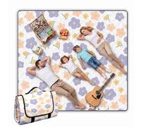 200 X 200 Cm Couverture Picnic, Couverture Pique Nique, Tapis de Sol Camping Portable Grand, Tapis de Couverture de Pique-Nique Pliable, avec PoignéEs pour Camping Jardin éTé Parc, Fleur d'hibiscus