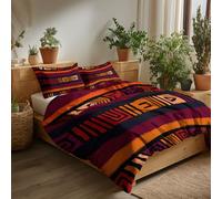 200 x 200 cm Housse de Couette Rouge Foncé, Motifs Tribaux Africains Parure de Lit - Polyester Microfibre Super Douce et Respirante avec Fermeture Éclair et Taies d'oreiller