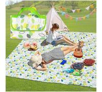 200 x 200 cm Portable Imperméable Extra Large Motif Feuille Multicolore Tapis de pique-nique Couverture de voyage avec poignée de transport, pas de sable et facile à nettoyer, convient pour le