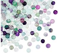 200 X 4 Mm Multi-Coloured Fluorite Beads Round Coloured Round Gemstone Loose Beads Energy Stone For Bracelet Necklace Jewellery Making