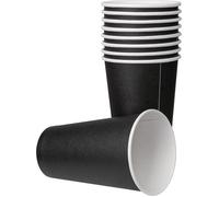 200 x Gobelets à café jetables en carton noir ECO 180ml (7oz) pour les boissons chaudes et froides.