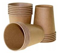 200 x gobelets jetables à café en carton brun 180ml pour les boissons chaudes et froides