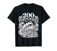 200 Years on The Rails 1827 2027 Train à Vapeur orné T-Shirt