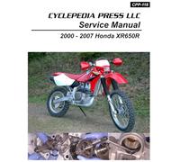 2000-2007 Honda XR650R Cyclepedia Printed Motorcycle Service Manual