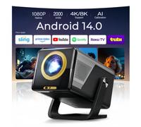 [2000 ANSI/Assistant Vocal IA/1080P Natif] Intelligent Vidéoprojecteur LYNCAST X7 Smart Video Projecteur avec Android 14 IA Auto Focus/Keystone Projector avec WiFi6 and Bluetooth5.4, 200" Display
